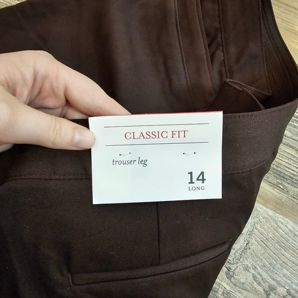 Christopher & Banks Women's Size 14L Classic Fit Trouser Leg Pants Elastic Waist - Picture 5 of 8